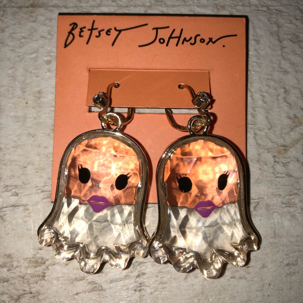 👻 Betsey Johnson Clear Ghost Earrings / Halloween - Picture 2 of 7